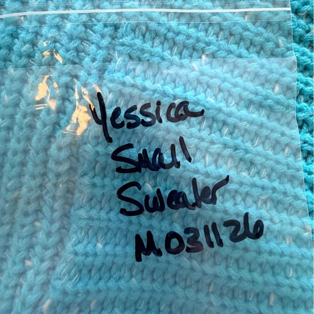 Yessica Aqua Short Sleeve Knit Sweater Textured Cotton Blend Women’s Size small